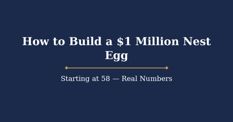 How to Build a $1 Million Nest Egg Starting at 58: Real Numbers for Real People